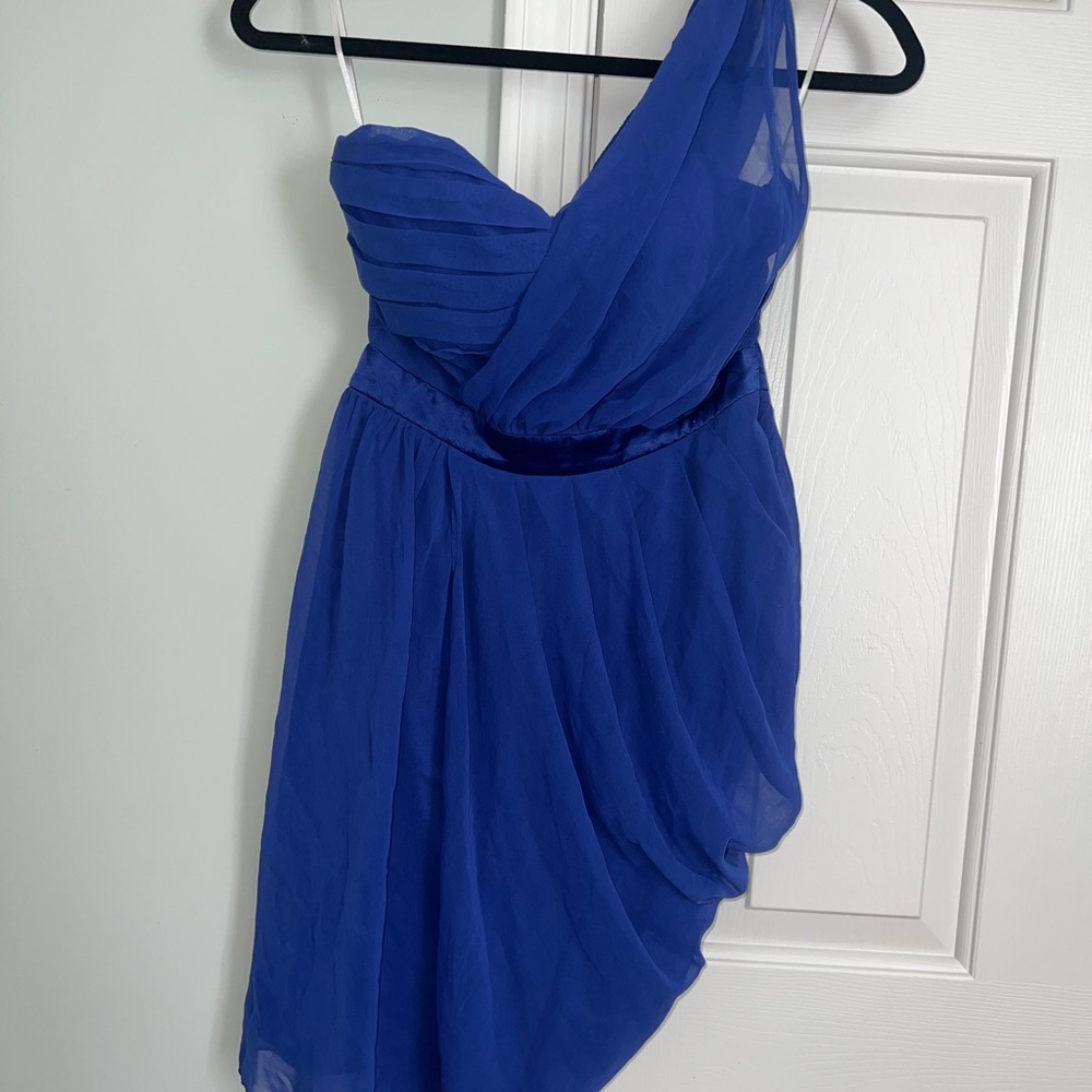 Royal Blue One-Shoulder Mini Dress